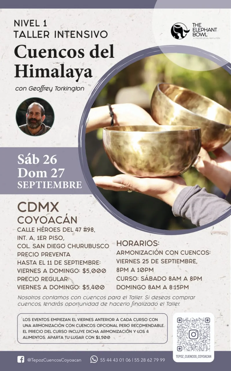 Cartel oficial de Taller Intensivo Nivel 1 - Cuencos del Himalaya en Coyoacán