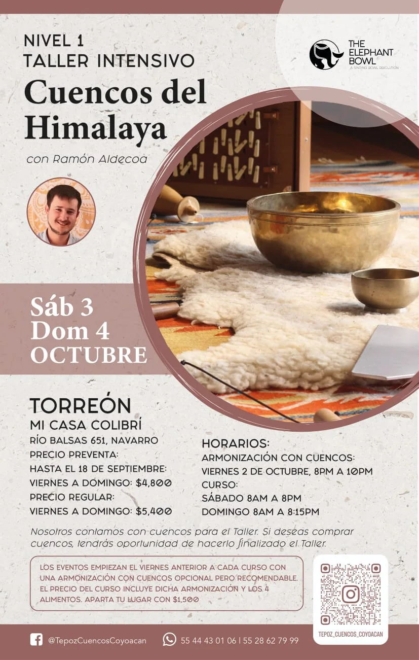 Cartel oficial de Taller Intensivo Nivel 1 - Cuencos del Himalaya