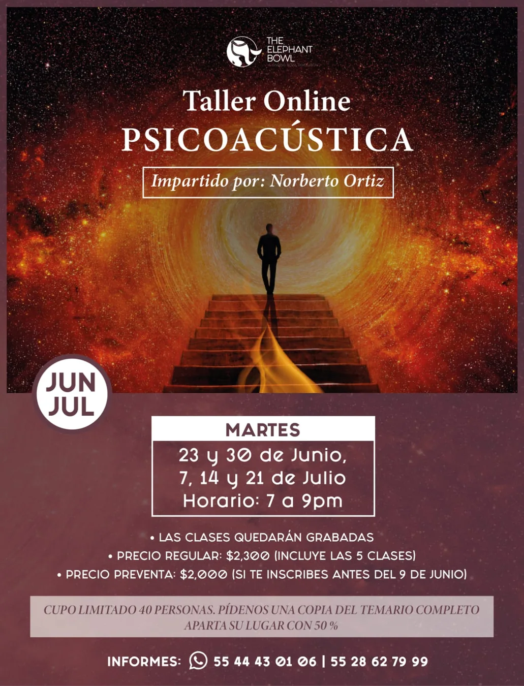 Cartel oficial de Taller Online Psicoacústica