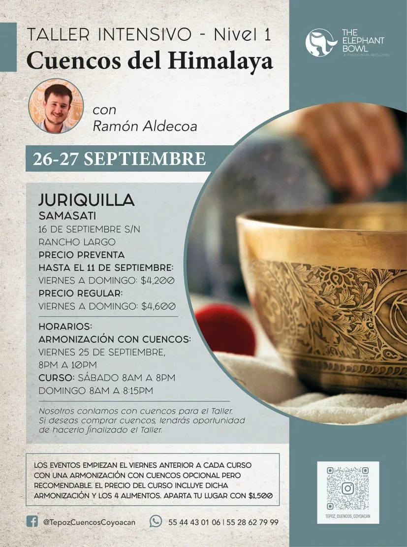Cartel oficial de Taller Intensivo Nivel 1 - Cuencos del Himalaya