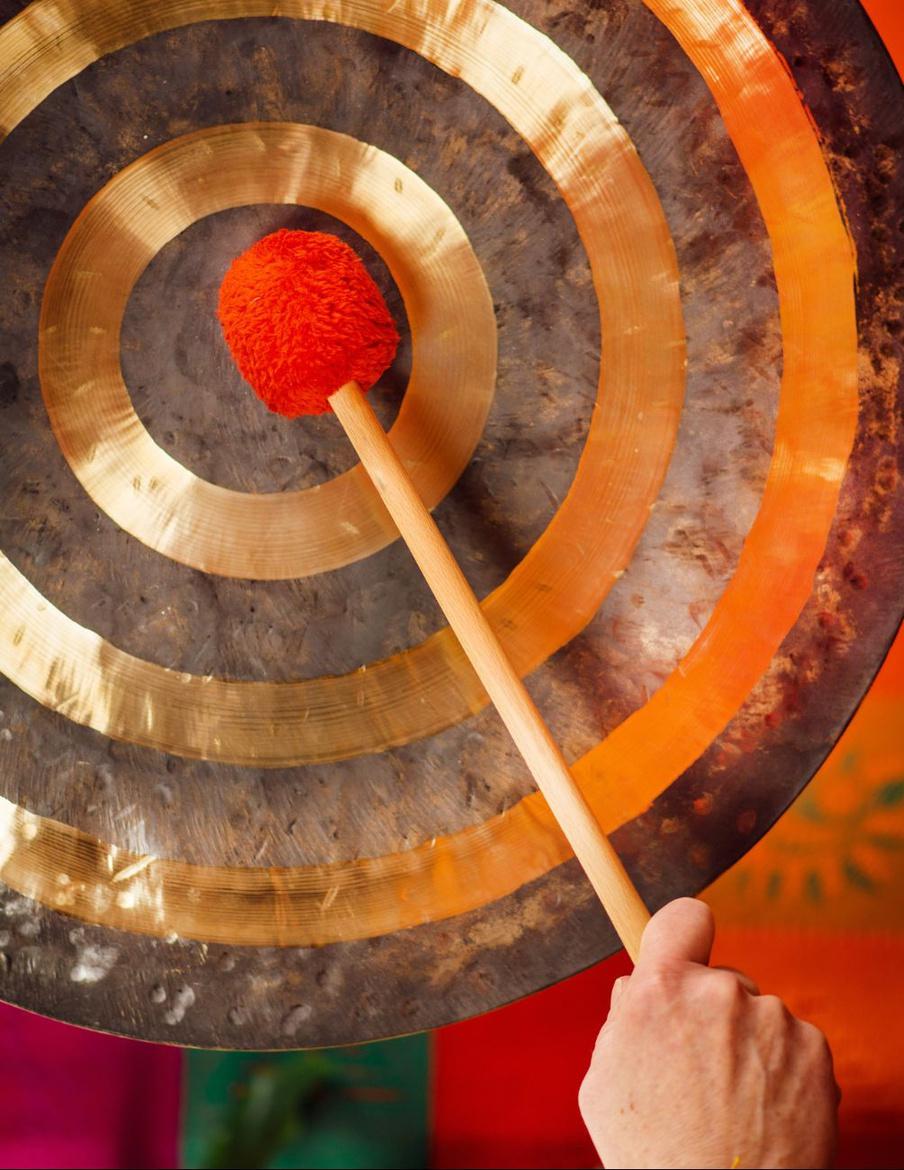 Detalle de las texturas de un Gong